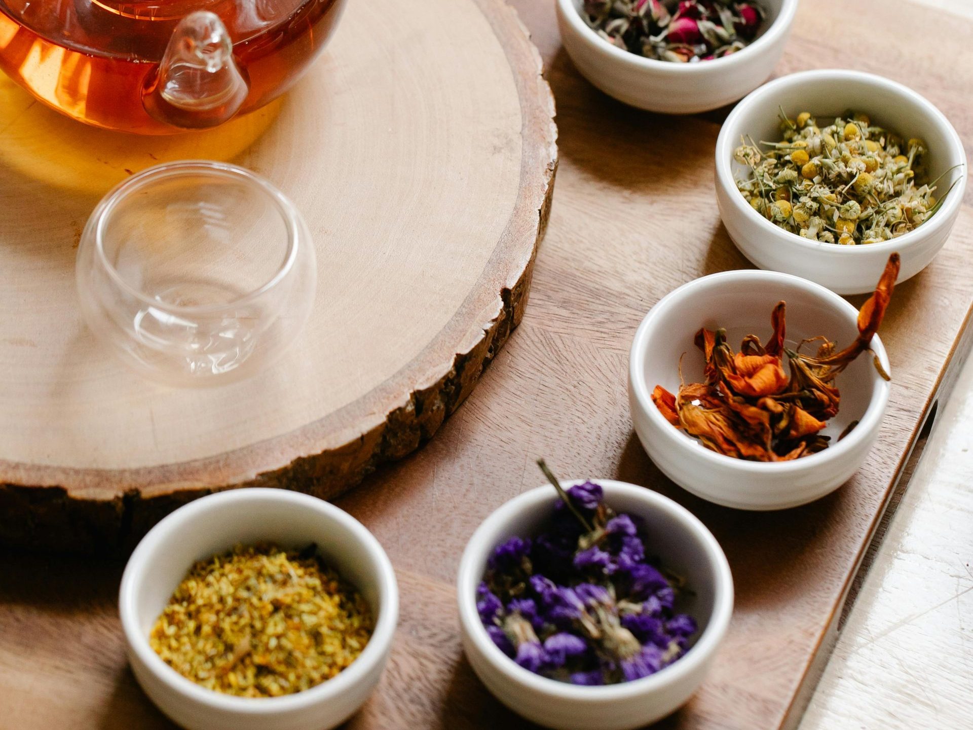 Assorted Herbs on Bowls